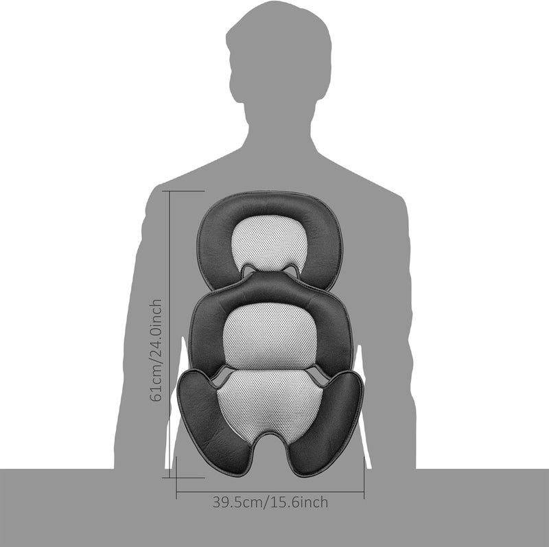 Ihaapsi Newborn Baby Support Cushion Infant Insert 3D Mesh Breathable Liner Compatible with Stroller, Car seat, High Chair Etc (Black) - Image 2